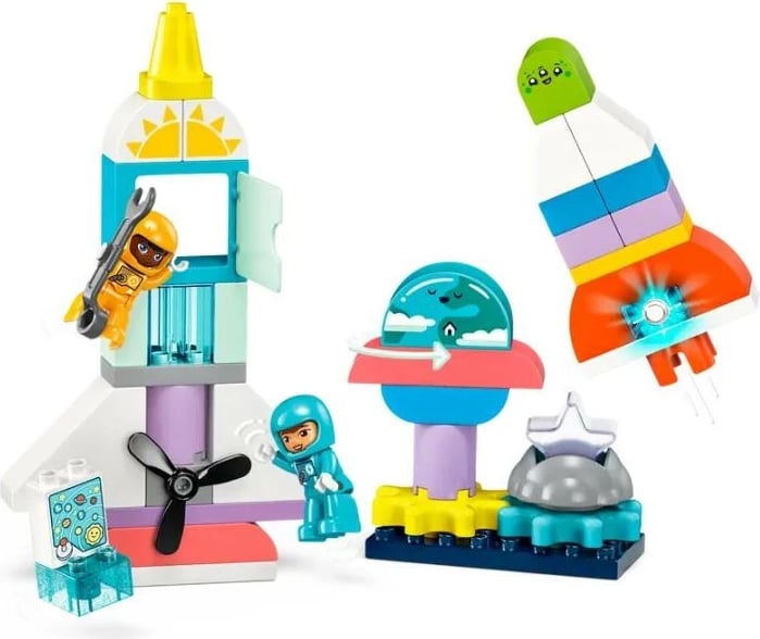 Set ndërtimi LEGO DUPLO 10422 Adventure in a Space Shuttle 3in1, plastikë, 58 pjesë