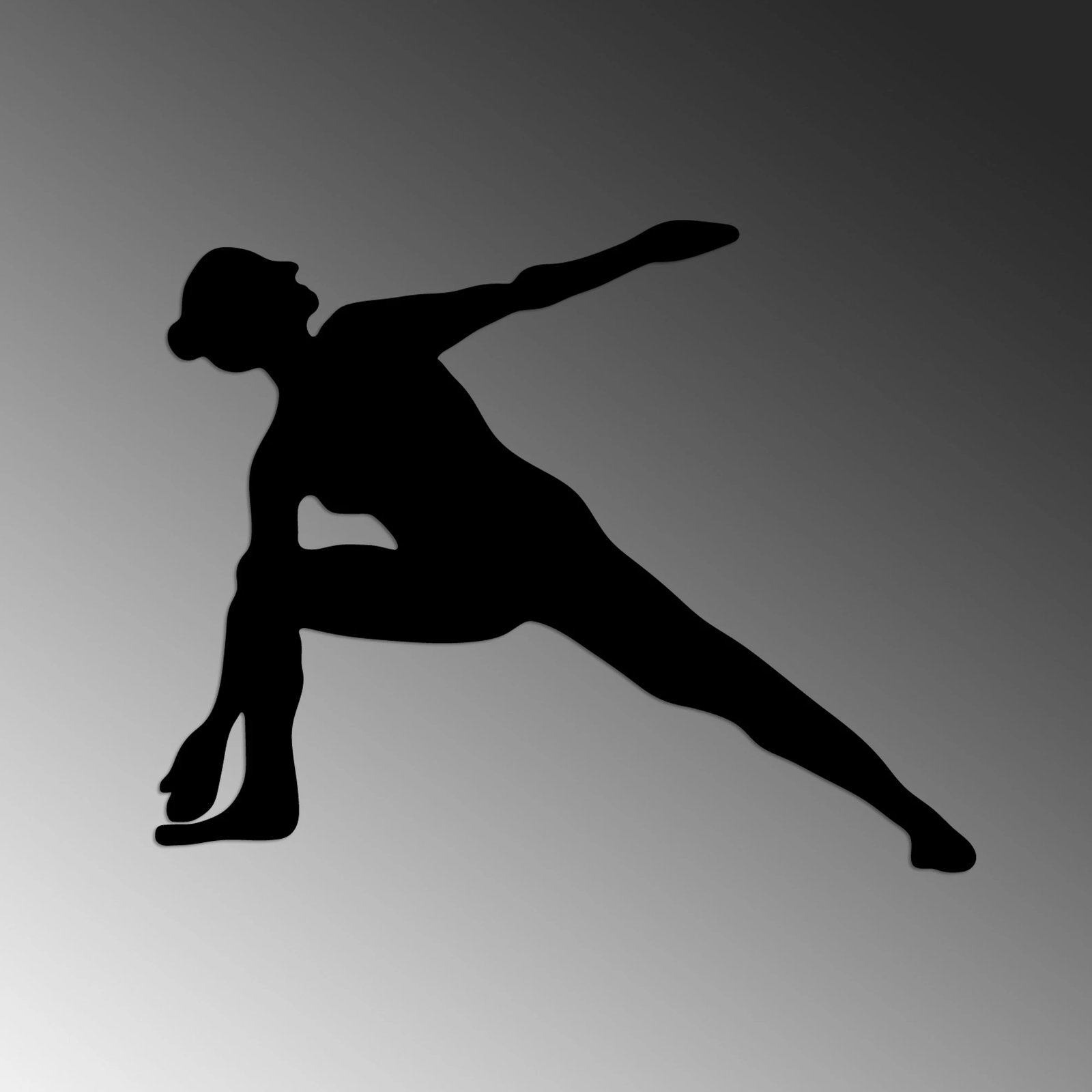 Aksesor dekorativ metalik për mur Wallity, Yoga 17, ngjyrë e zezë, 55x44cm