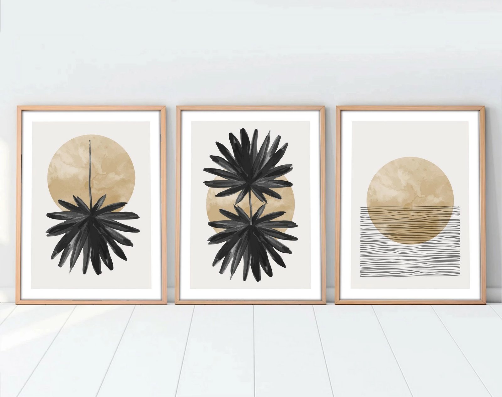 Pikturë dekorative me kornizë MDF (3 copë), Wallity, Huhu210, 30x40cm