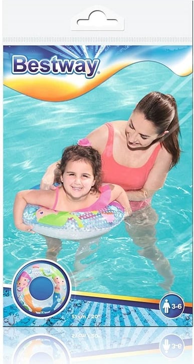 Rreth noti i fryrë, Bestway, Sea Adventure Mermaids, 51 cm, PVC, për fëmijë 3+, shumëngjyrësh