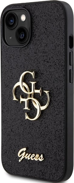 Mbështjellës Guess Glitter Script Big 4G për iPhone 15, i zi Mbështjellës Guess Glitter Script Big 4G për iPhone 15, i zi