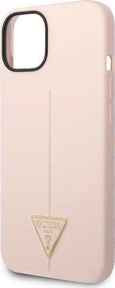 Mbështjellës Guess Silicone Triangle për iPhone 14 6.1", Rozë