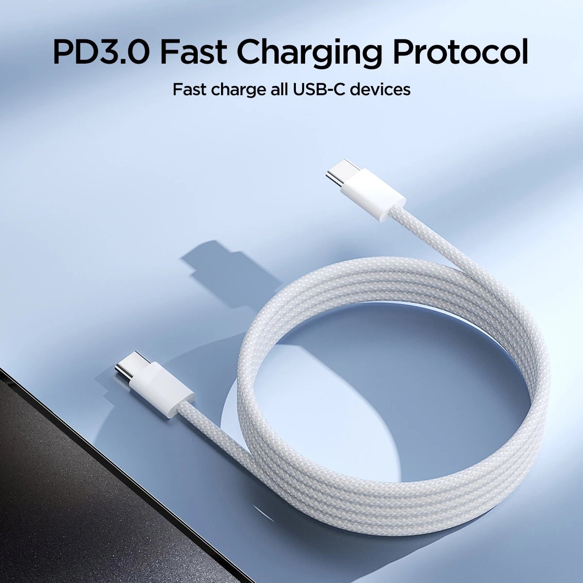 Kabllo USB-C/USB-C Joyroom Ben Series S-A45, 1m, 60W, Bardhë