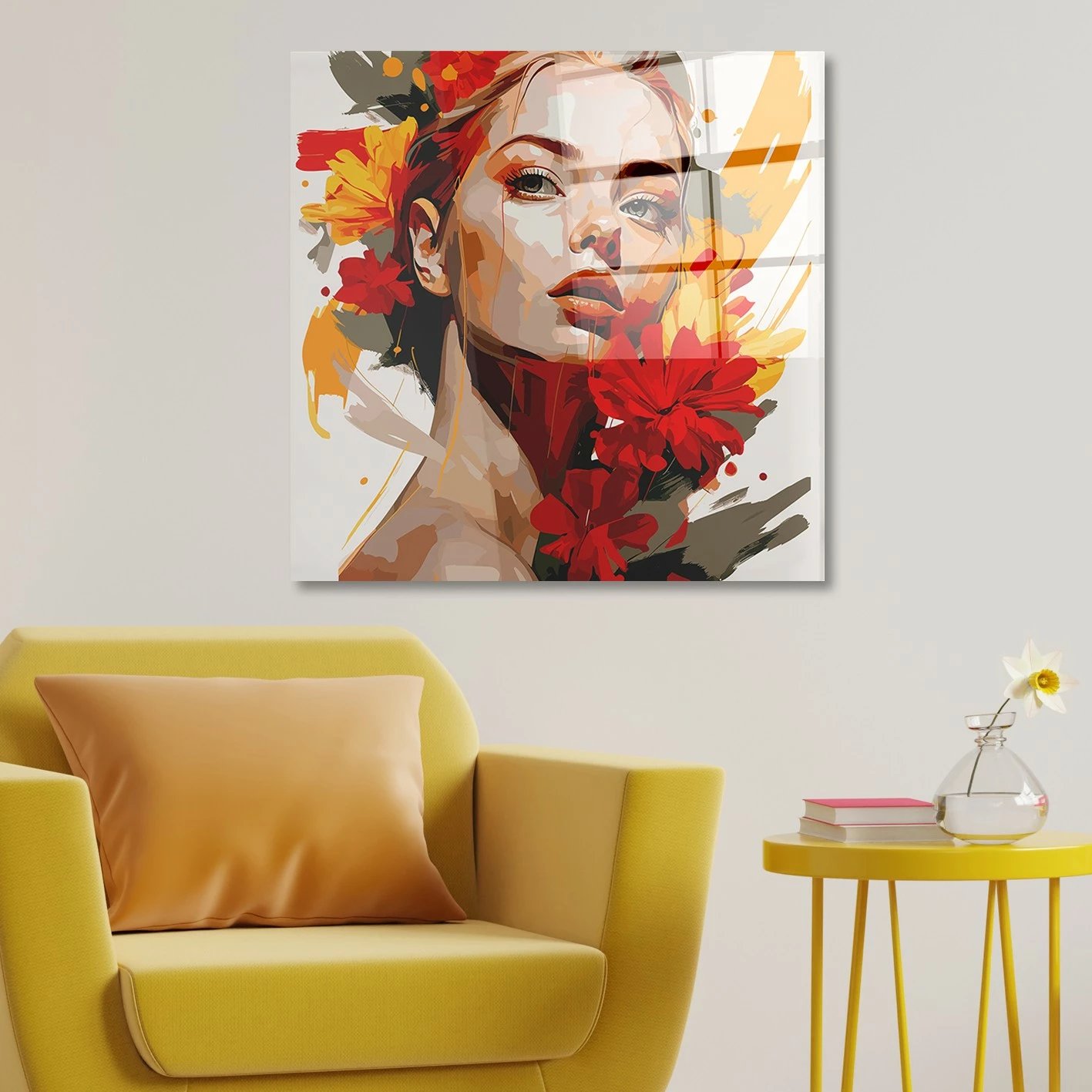 Pikturë dekorative prej xhami të temperuar, shumëngjyrëshe, CAM4075_5050