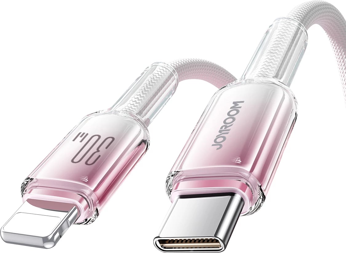 Kabllo Joyroom S-A42 Crystal-Clear Series, USB-C në Lightning, 1.2m, 30W, Bardhë