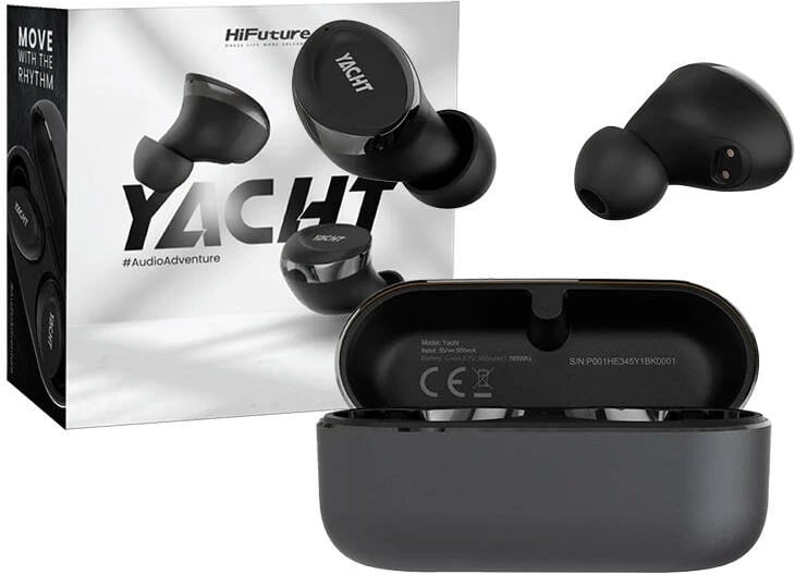 Kufje HiFuture YACHT TWS, pa tela, Bluetooth 5.2, IPX5, të zeza