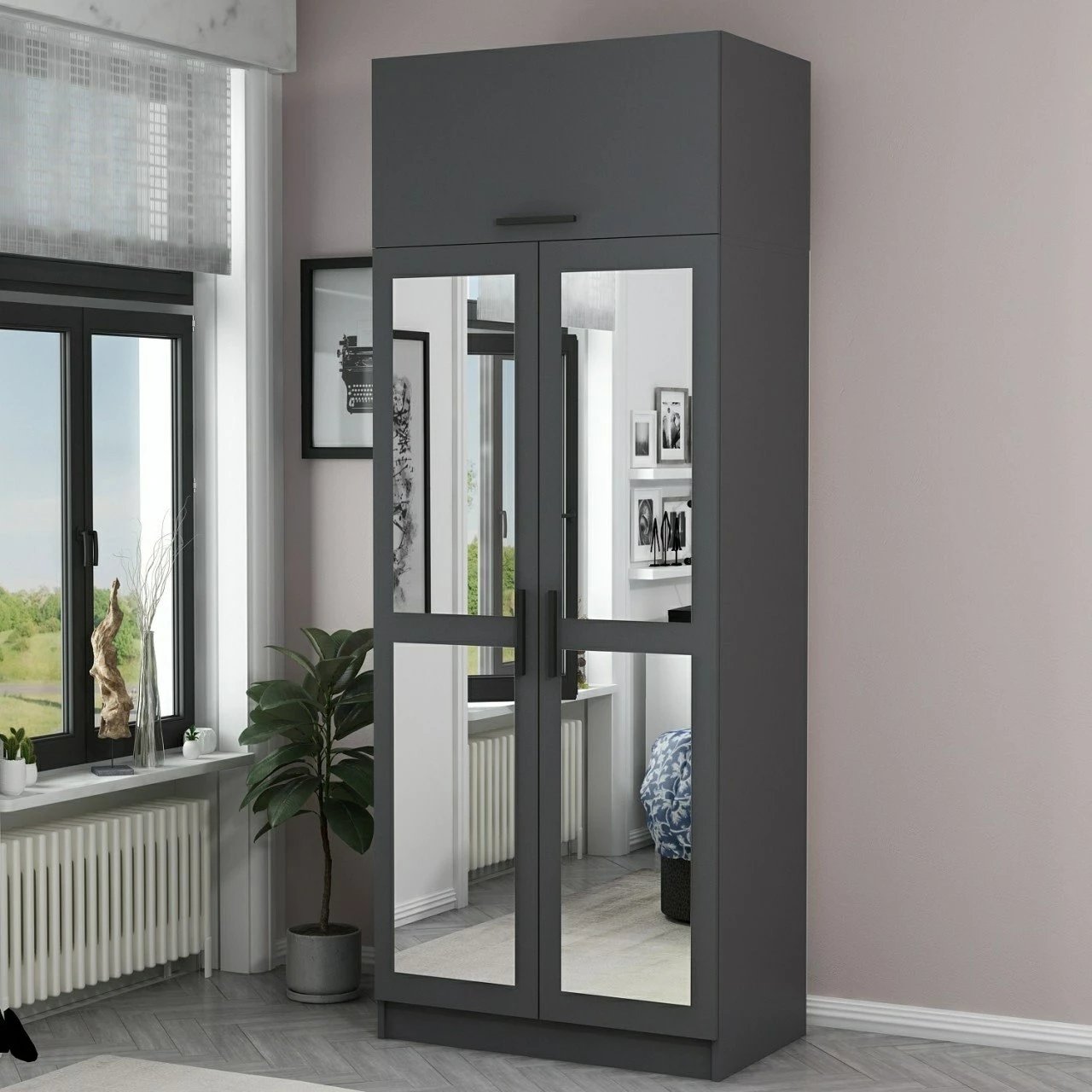 Dollap Skye Decor, ngjyrë antracit, 2223