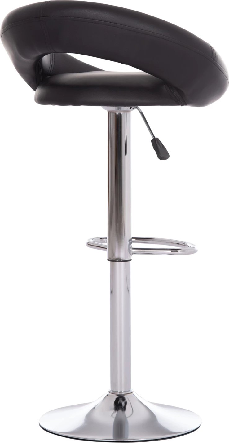 Karrige për bar REA, rrotulluese, lëkurë PU e zezë, me sustë, 54x47x96cm, set prej 2 copësh
