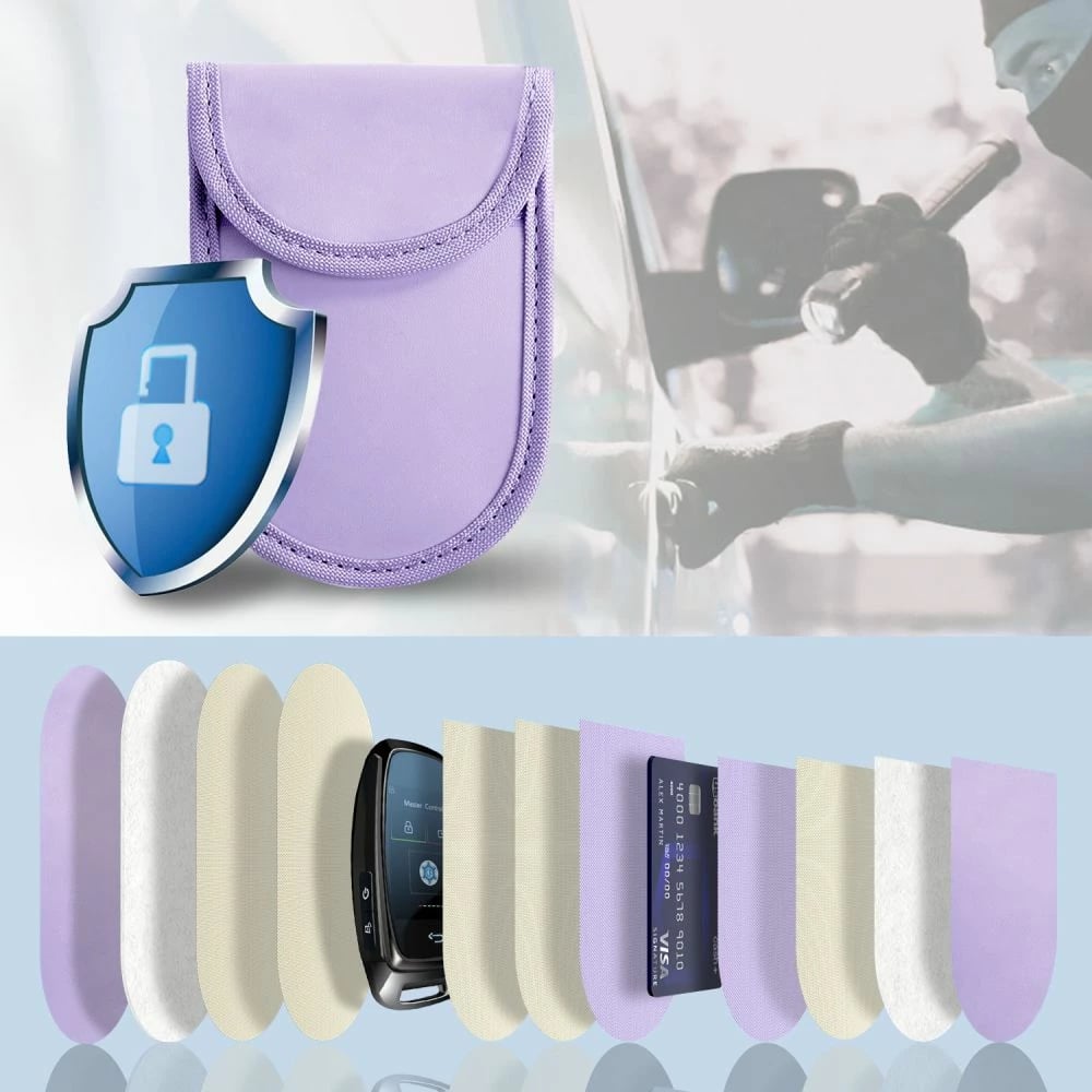 Mbështjellës çelësi makine Tech-Protect KLR100, bllokim RFID, vjollcë
