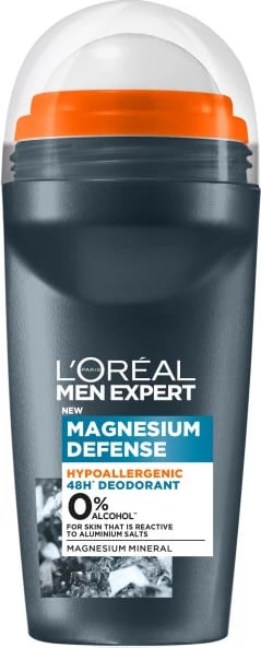 Deodorant roll-on për meshkuj L'Oreal Paris Men Expert Magnesium Defense Hypoallergenic 50ml