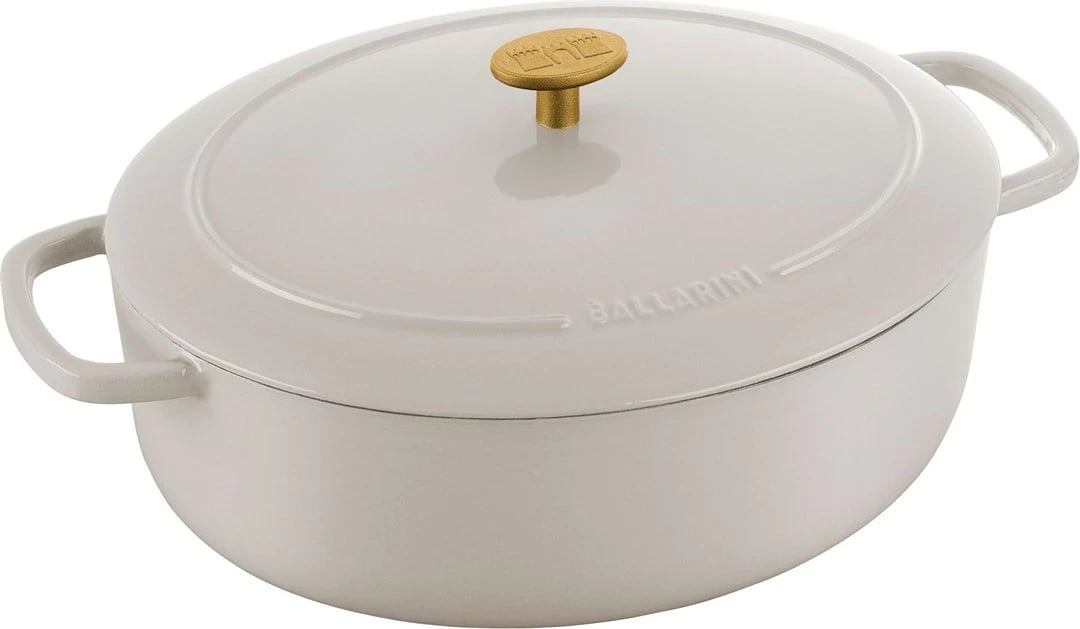 Tenxhere ovale Ballarini Bellamonte, 6.5 ltr, E bardhë
