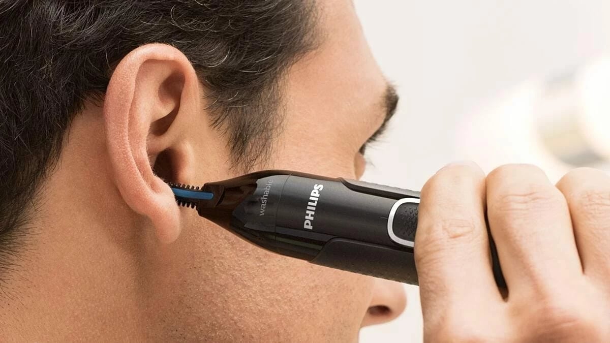 Trimer Philips NT5650/16, për hundë dhe veshë, i zi