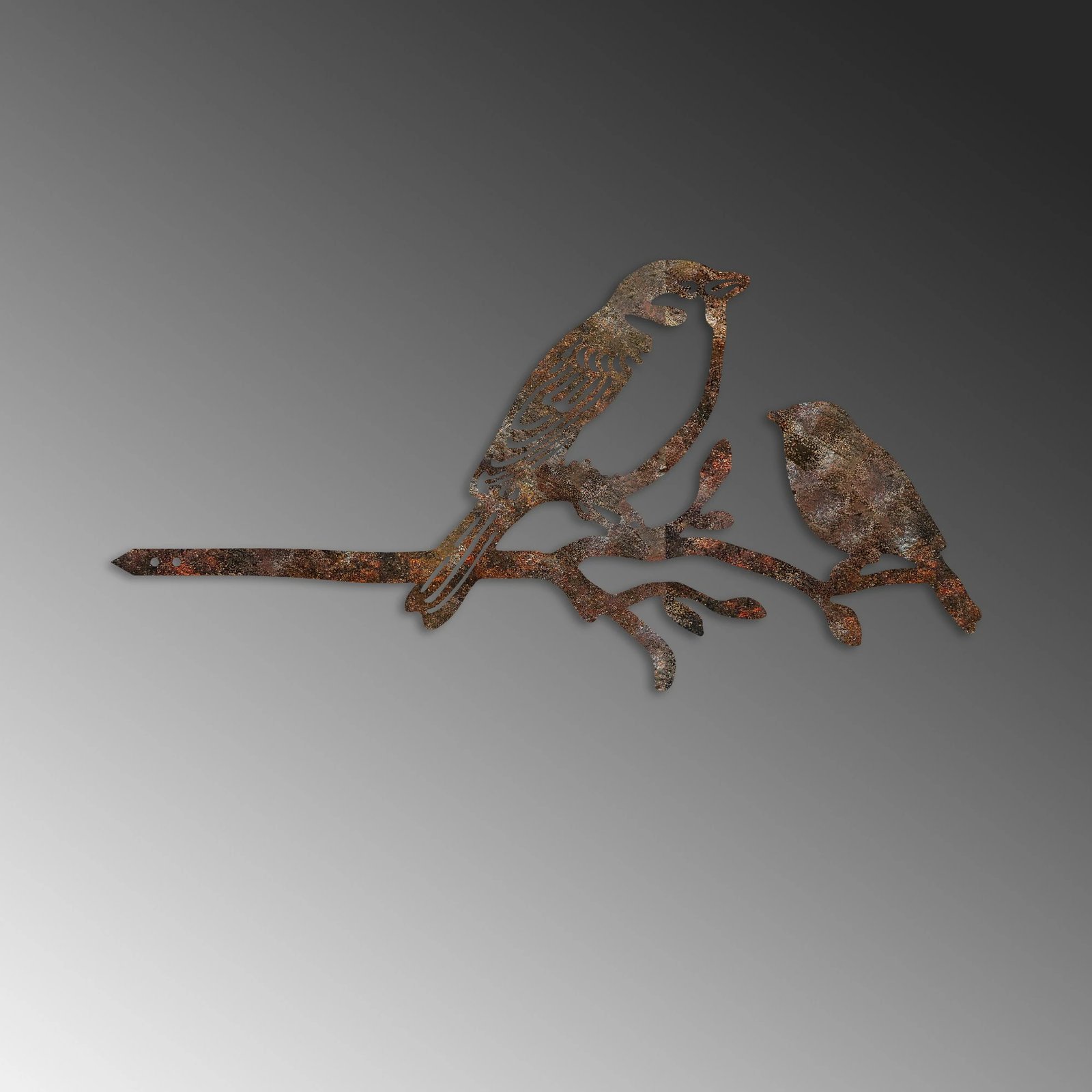 Dekor për kopsht, zogj në degë, ngjyrë kafe, Aberto Design, 40x20cm
