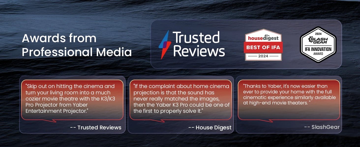 Projektor multimedial Yaber K3 Pro me JBL altoparlantë dhe subwoofer, FullHD 1080p, i zi