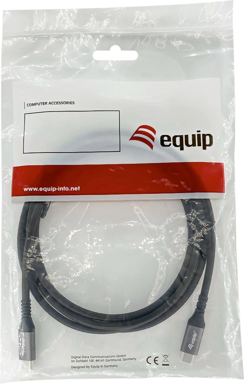 Kabëll USB4 Gen 2x2 Type-C në Type-C Equip 128382, 2m, 20Gbps, 100W, e zezë