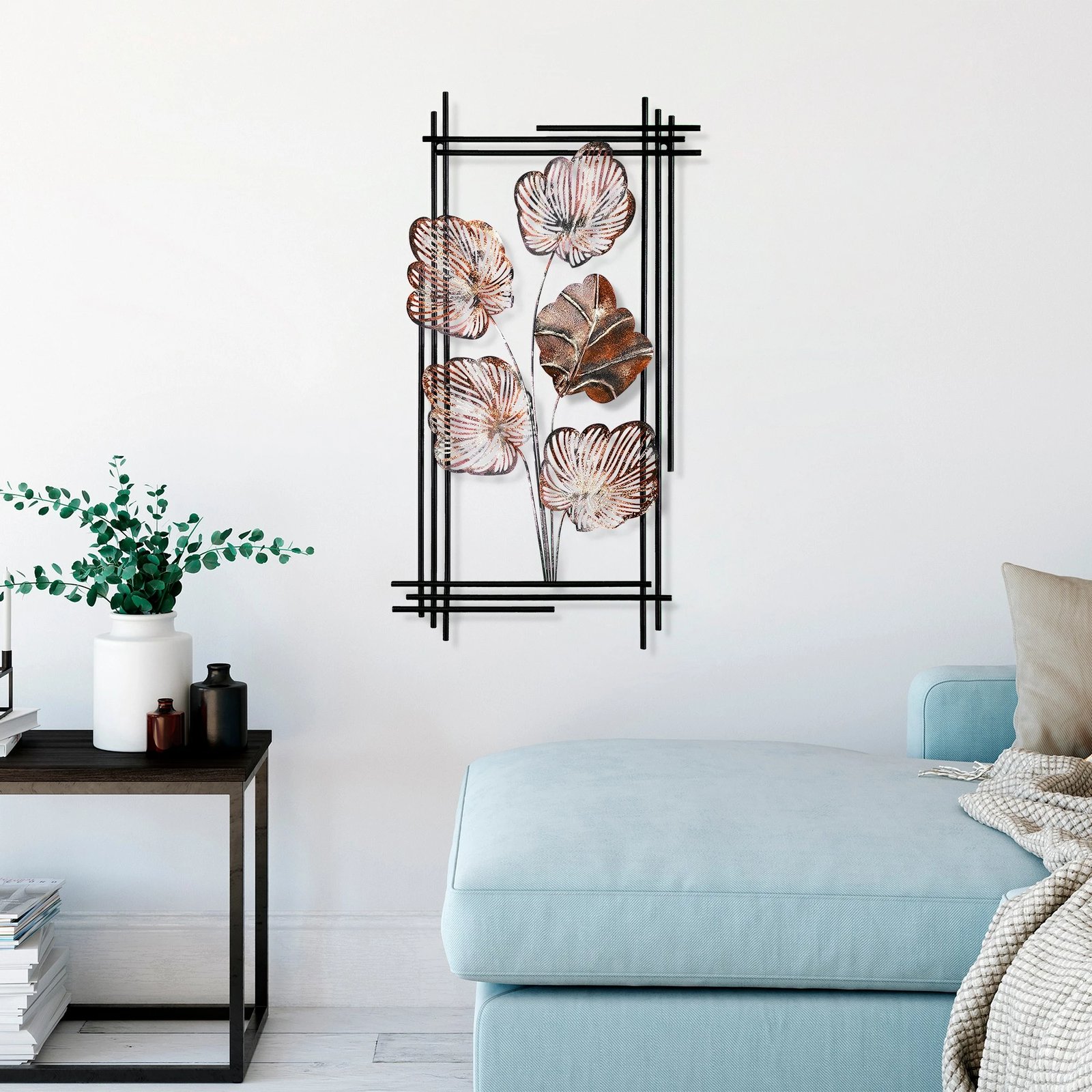 Aksesor dekorativ metalik për mur, Wallity Daiyu 3, shumëngjyrësh, 48x87x4cm