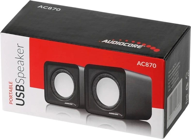 Kufje Audiocore AC870 B, 2-way 3 W, e zezë, e hirtë