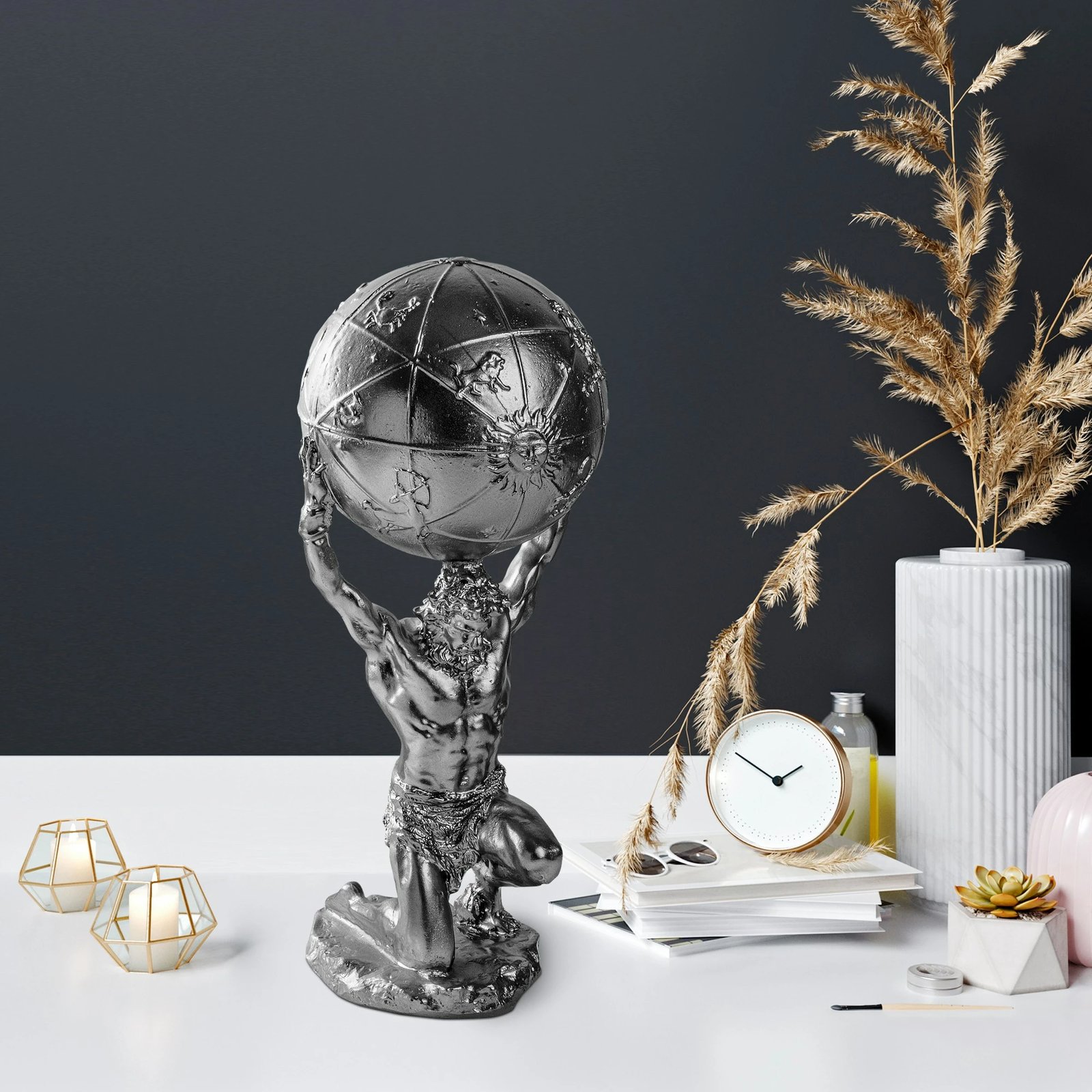 Objekt dekorativ Aberto Design, Yak-039-B, ngjyrë argjendi