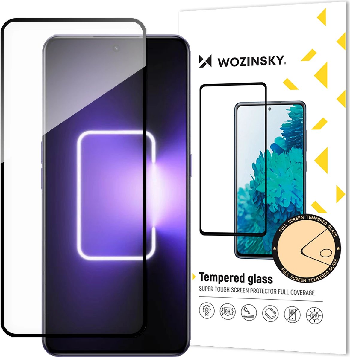 Xham i temperuar Wozinsky Full Glue për Realme GT Neo 5 / Realme GT3, me kornizë të zezë