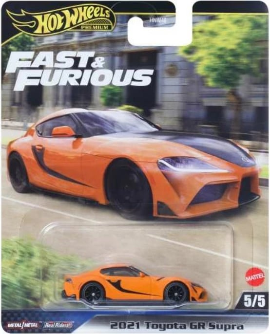 Makine lodër die-cast, Hot Wheels Fast & Furious Toyota GR Supra HNW46/JBM00 1:64, portokalli/zezë