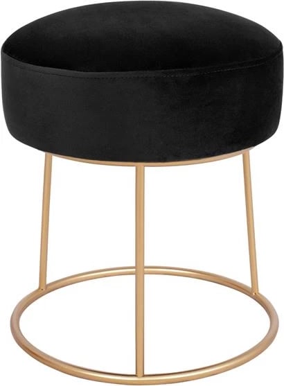 Karrige për bar Karlo FH8411.04, e zezë me kadife, me bazë të artë, 36x38 h cm