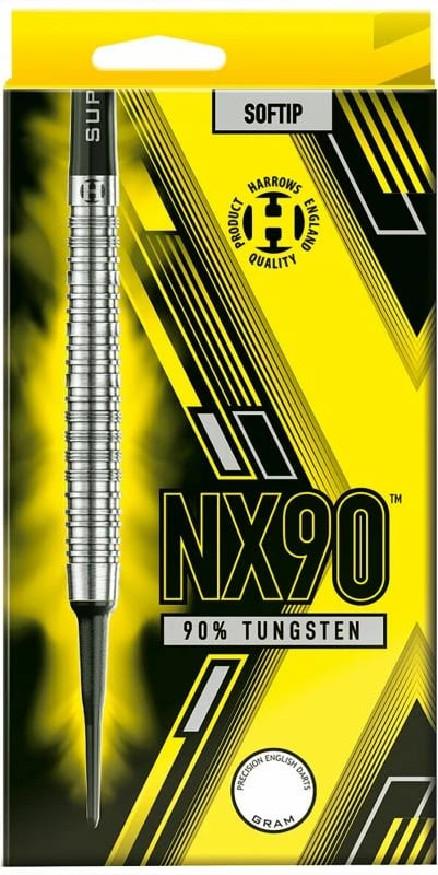 Shigjeta darts Harrows për meshkuj/femra, të zeza/verdhë/argjend