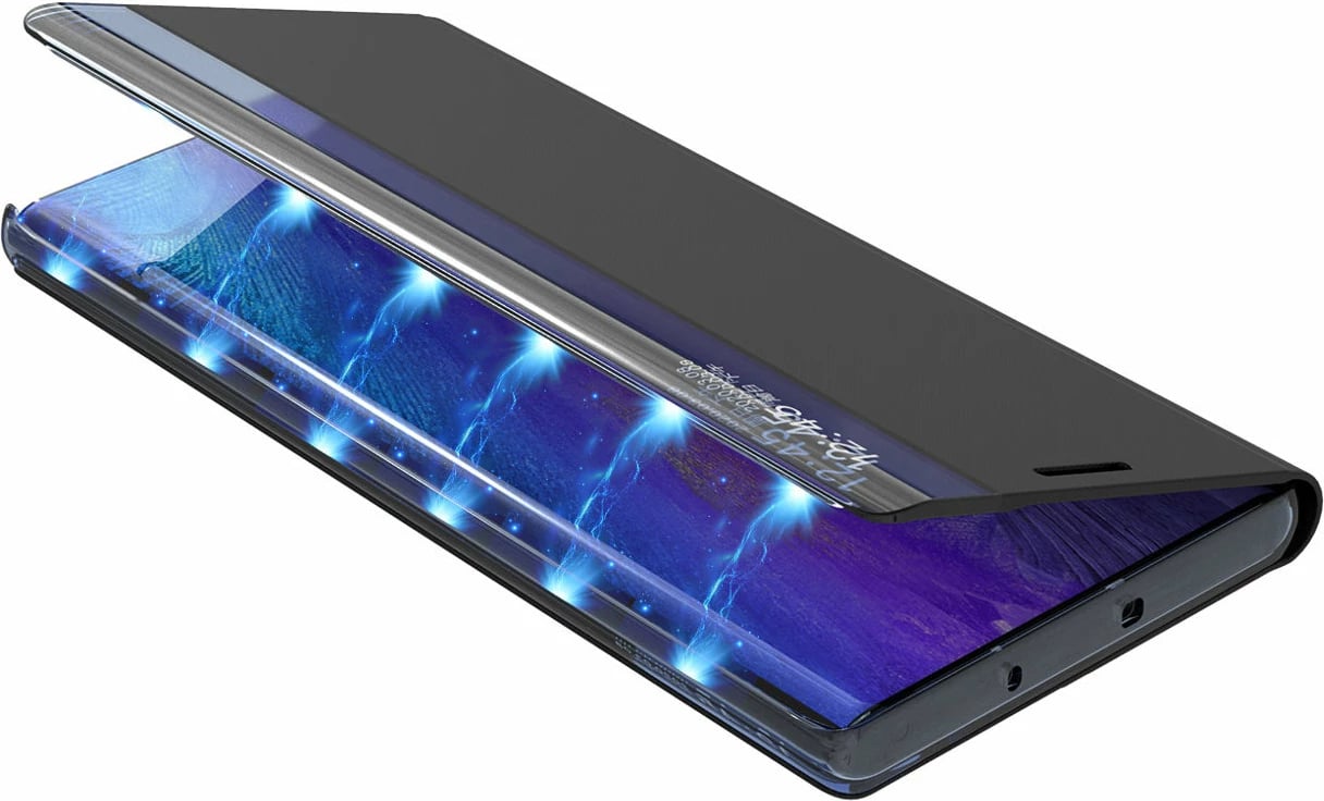 Mbështjellës Hurtel New Sleep Case për Samsung Galaxy S23, me kapak dhe qëndrim, i zi