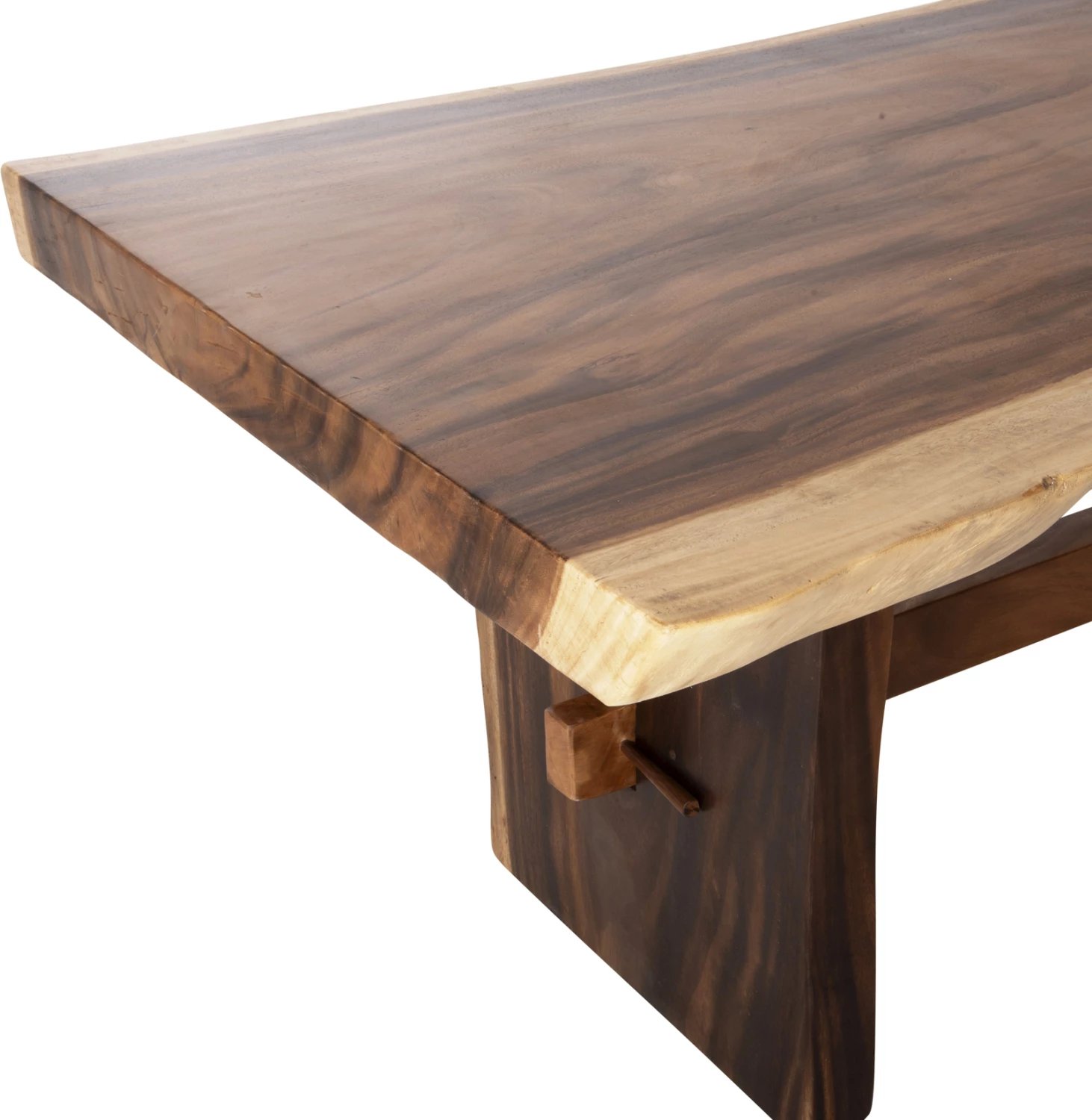 Tavolinë ngrënie ULYSES FH9888 dru suar i ngurtë natyral-9cm trashësi 160x90x78Hcm