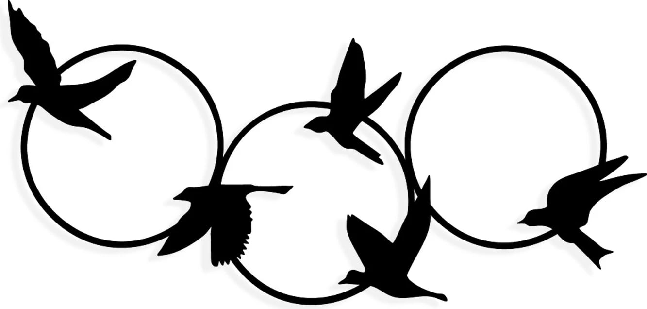 Aksesor dekorativ metalik për mur Wallity, Tranquila, ngjyrë e zezë