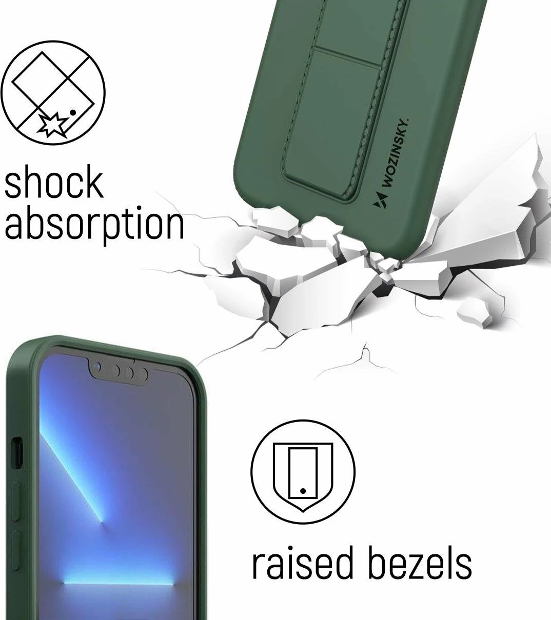 Mbështjellës Wozinsky Kickstand Case për Samsung Galaxy A13 5G, silikon, i kuq
