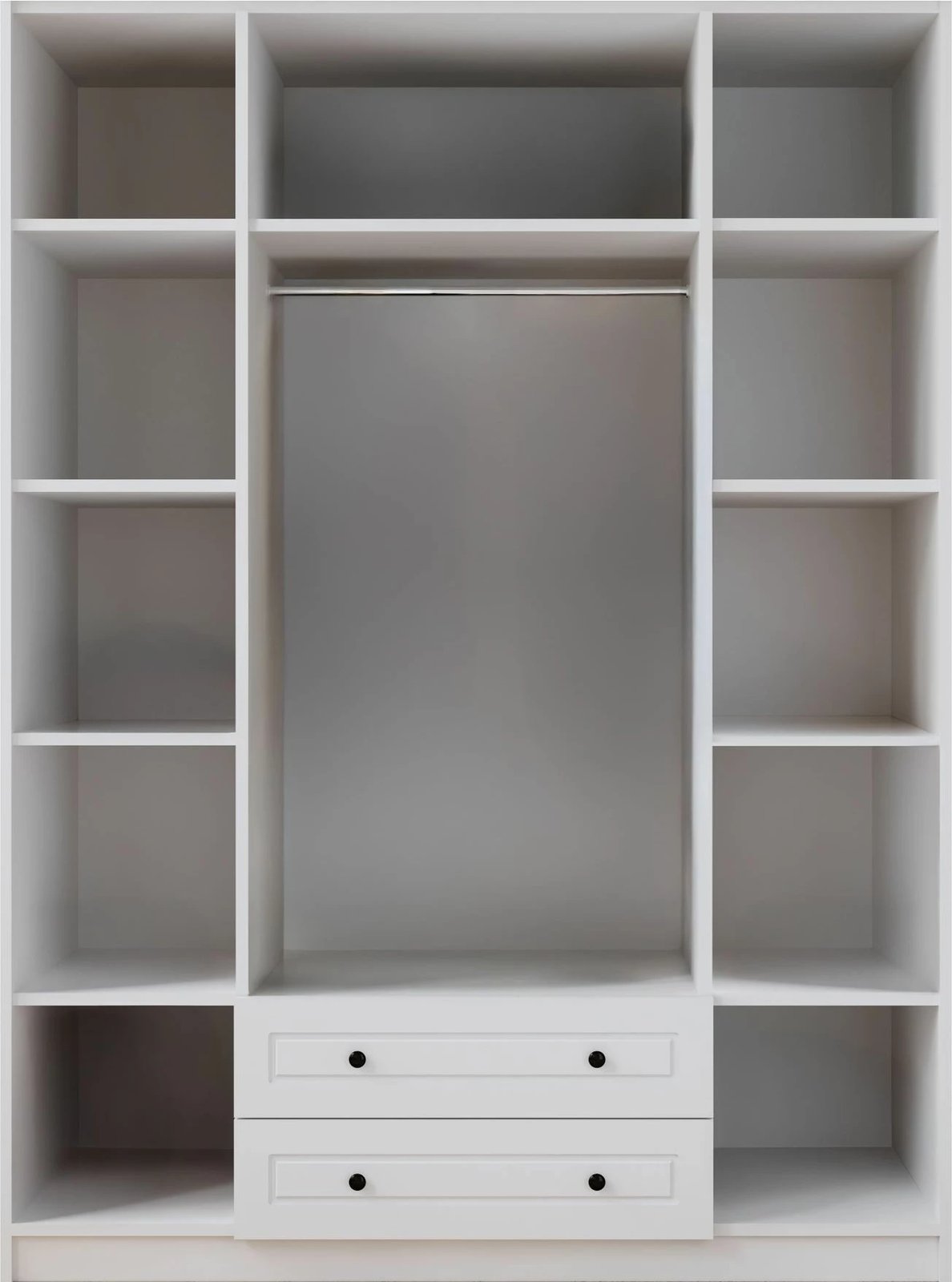 Dollap rrobash Skye Decor, ngjyrë e bardhë mat, RB-185-12