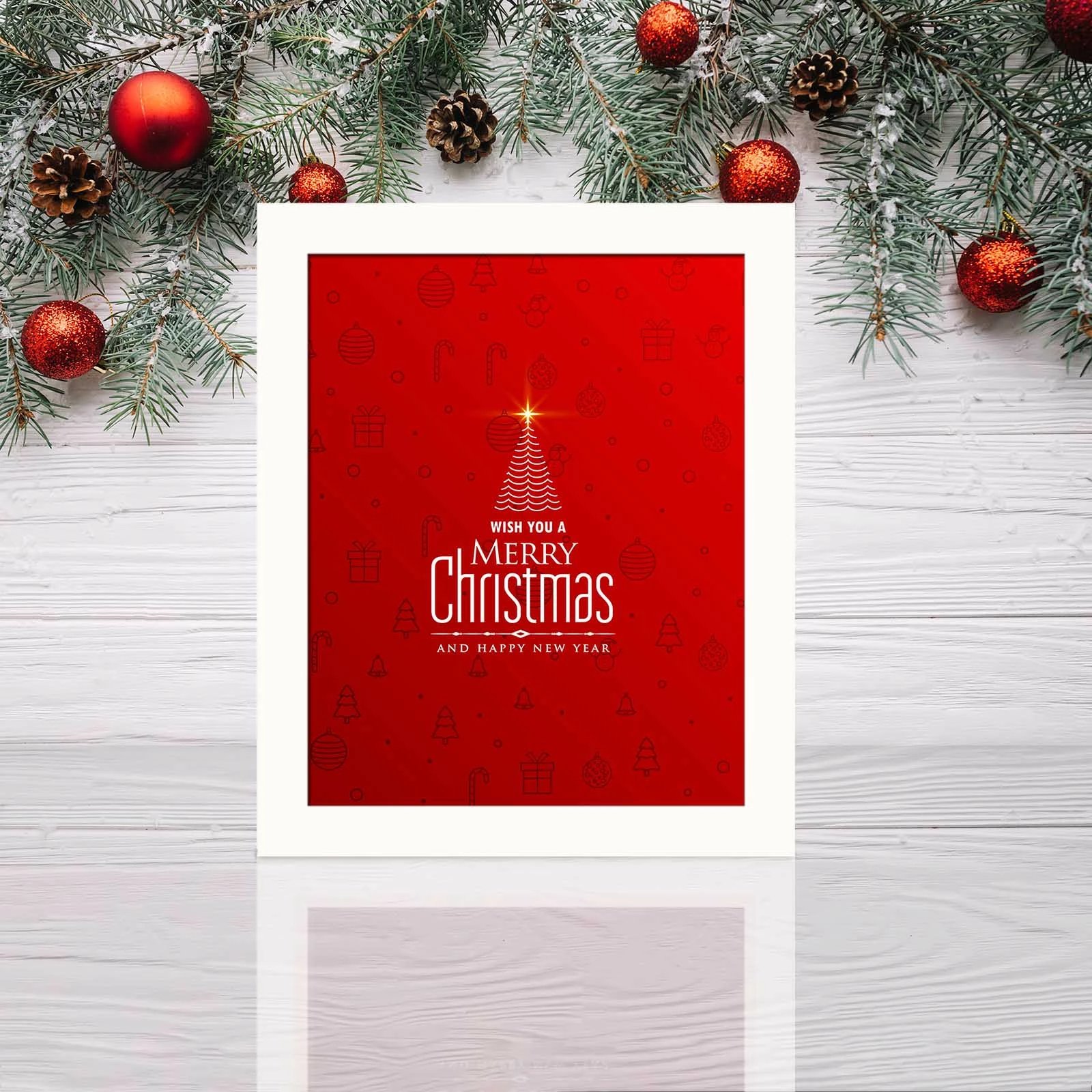 Pikturë dekorative me kornizë MDF, Wallity, BCTNOEL-006, shumëngjyrëshe, 23.5x28.5cm