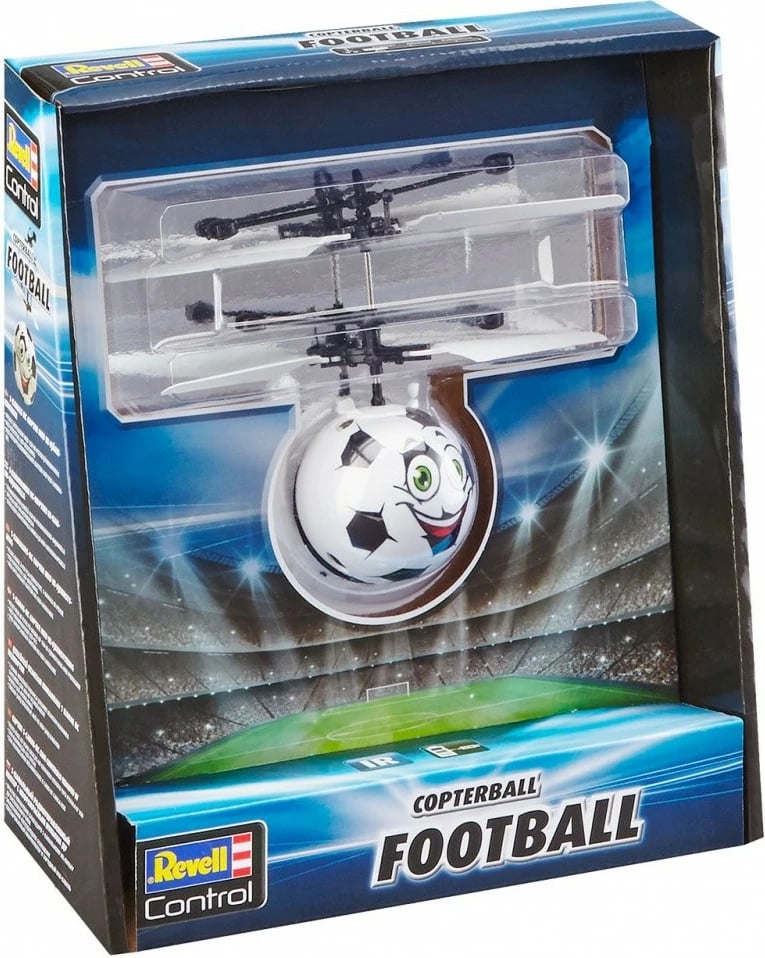 Top fluturues me telekomandë Revell RC Copter Ball, plastikë, me LED, zi/bardhë/blu