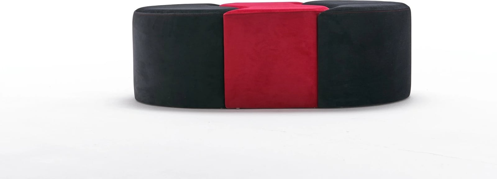 Puf Atelier del Sofa Alya, ngjyrë e zezë dhe e kuqe