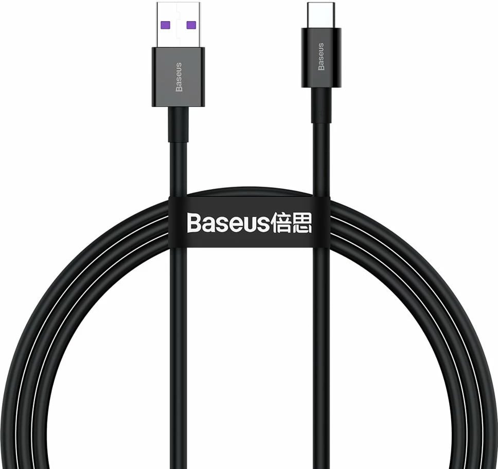 Kabllo karikimi dhe të dhënash Baseus Superior CATYS-01, USB në USB-C, 1m, 66W, e zezë