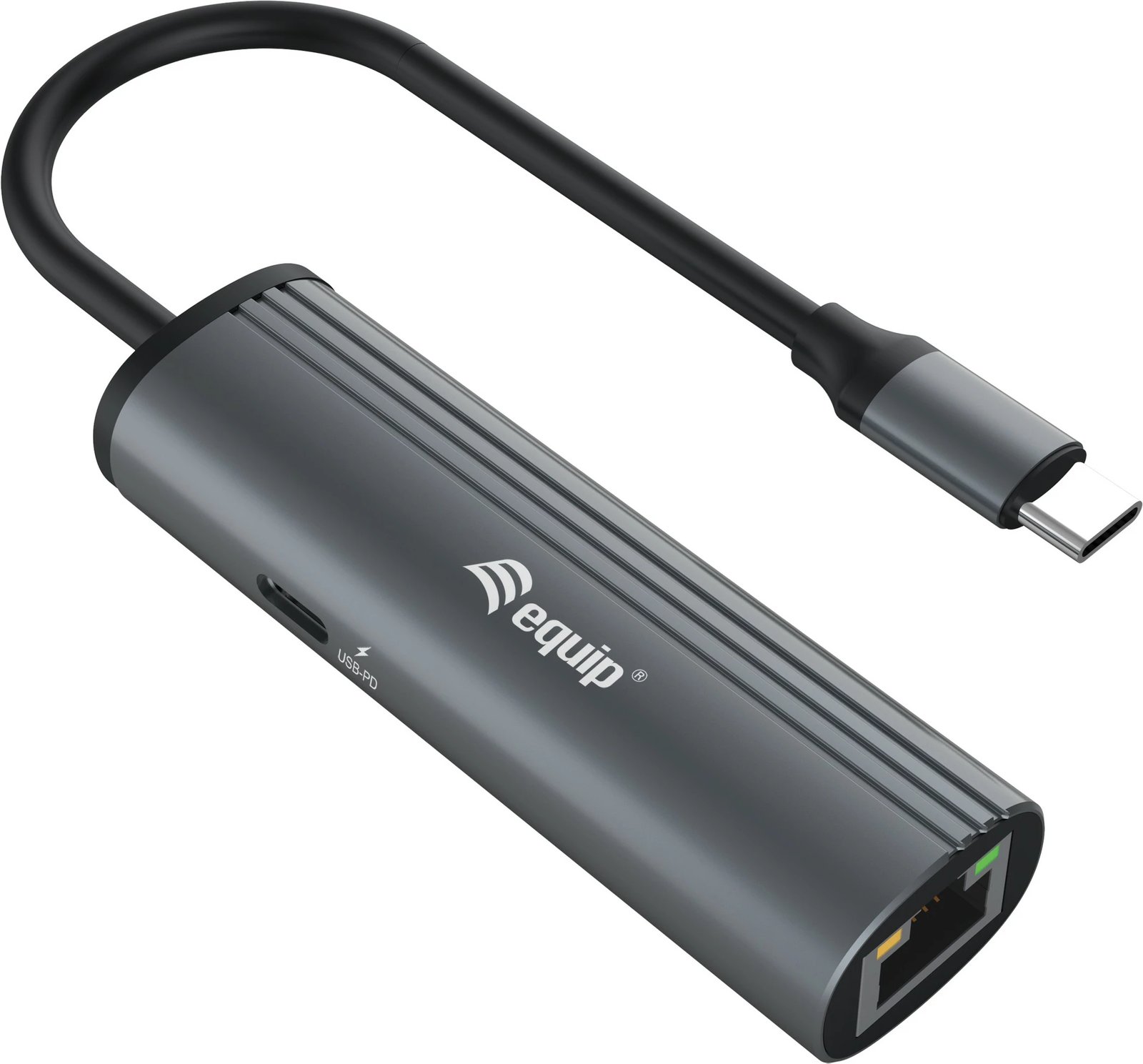 Adapter USB-C në RJ45 Gigabit me Power Delivery 100W, Equip, i zi/gri