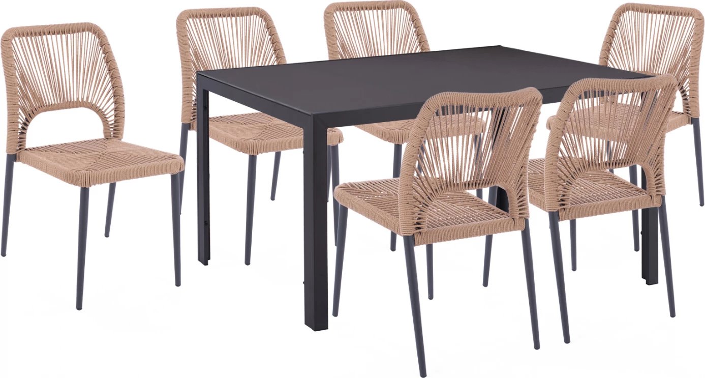 Set kopshti tavolinë & karrige FH11526.01, 3 pjesë, litar/hiri