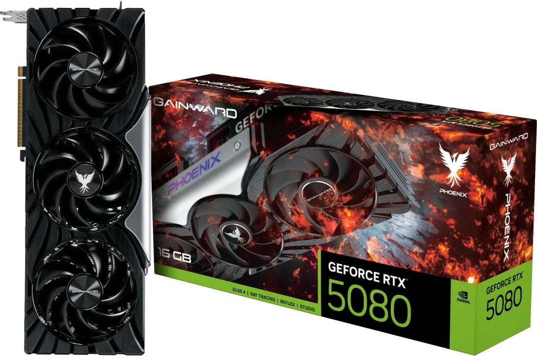 Kartelë grafike Gainward RTX 5080 Phoenix V1 16GB GDDR7, 3 fan, e zezë