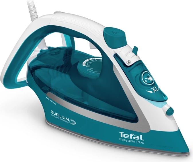 Hekur me avull, Tefal, FV5737E0, 2500W, 45 g/min, goditje avulli 220 g/min, depozitë 270 ml, turkeze/bardhë