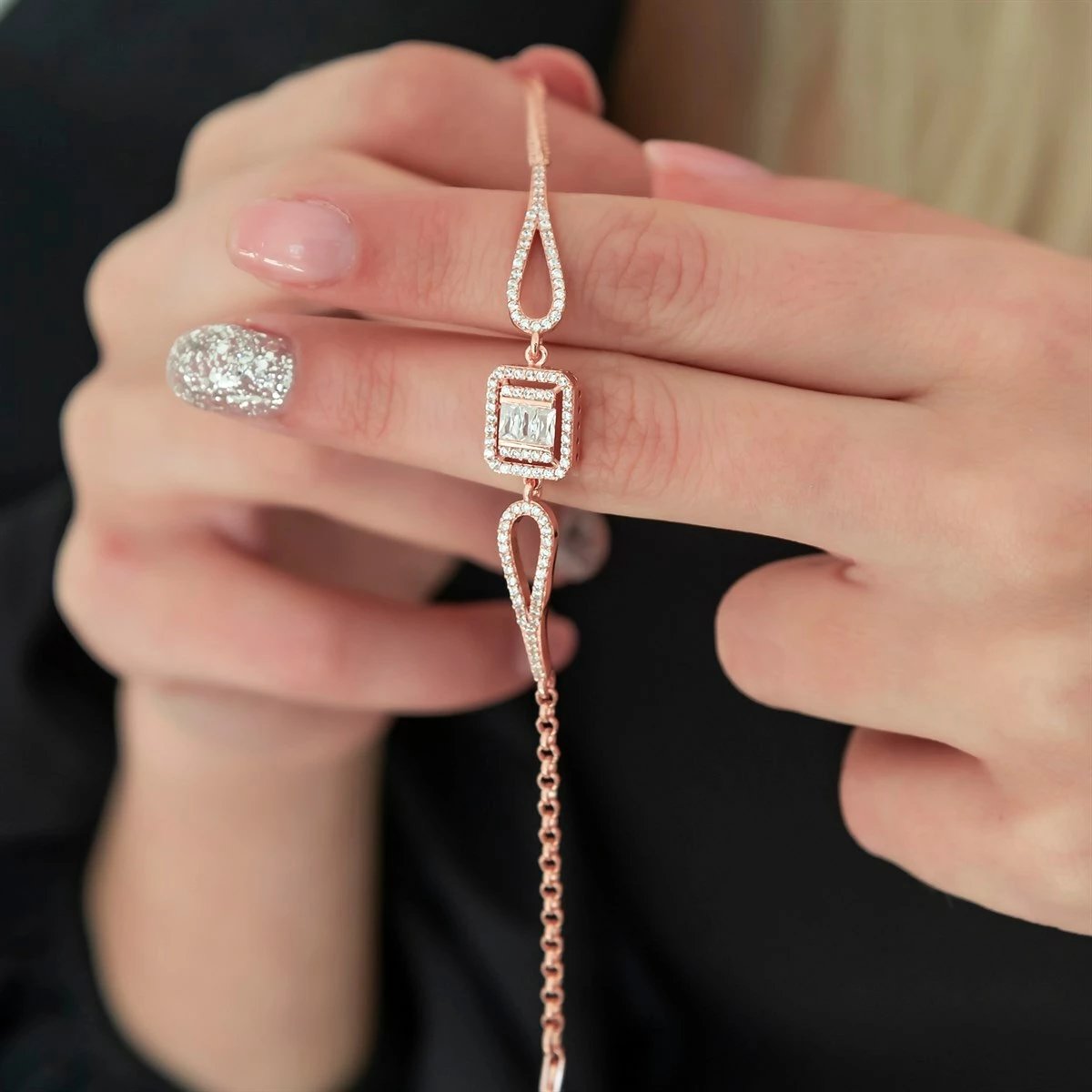 Byzylyk argjendi Jumeon, ngjyrë rozë e bardhë, NRZ99103