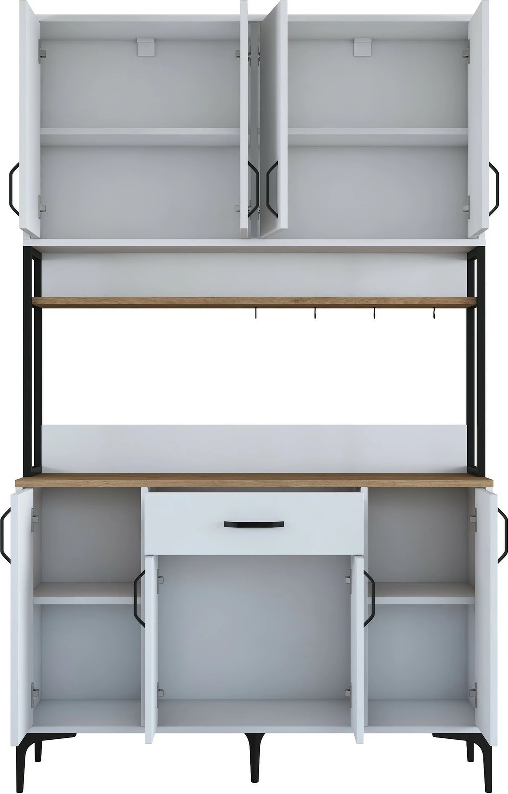 Dollap shumëpërdorimësh, ngjyrë arre dhe e bardhë, Skye Decor, JE127 - 3401