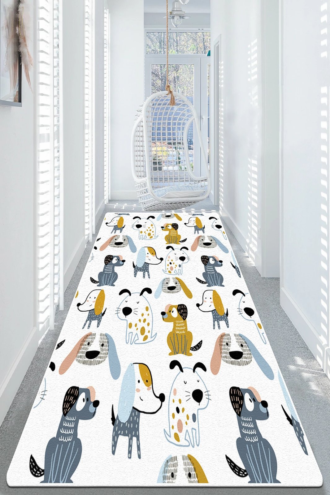 Qilim korridori me qen, shumëngjyrësh, 80x100cm, Hypnose Conceptum