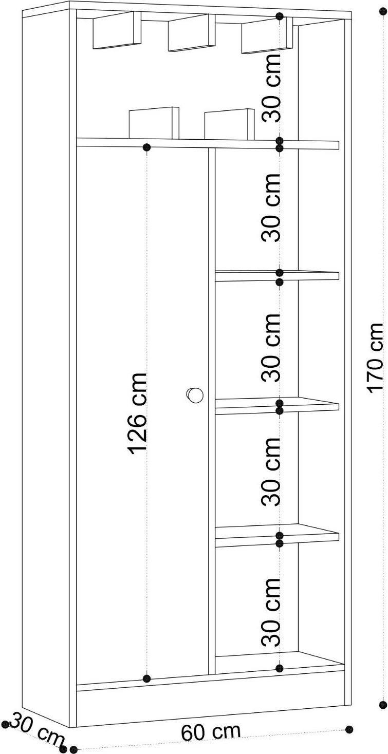 Raft librash Hanah Home, Jemma, ngjyrë lisi