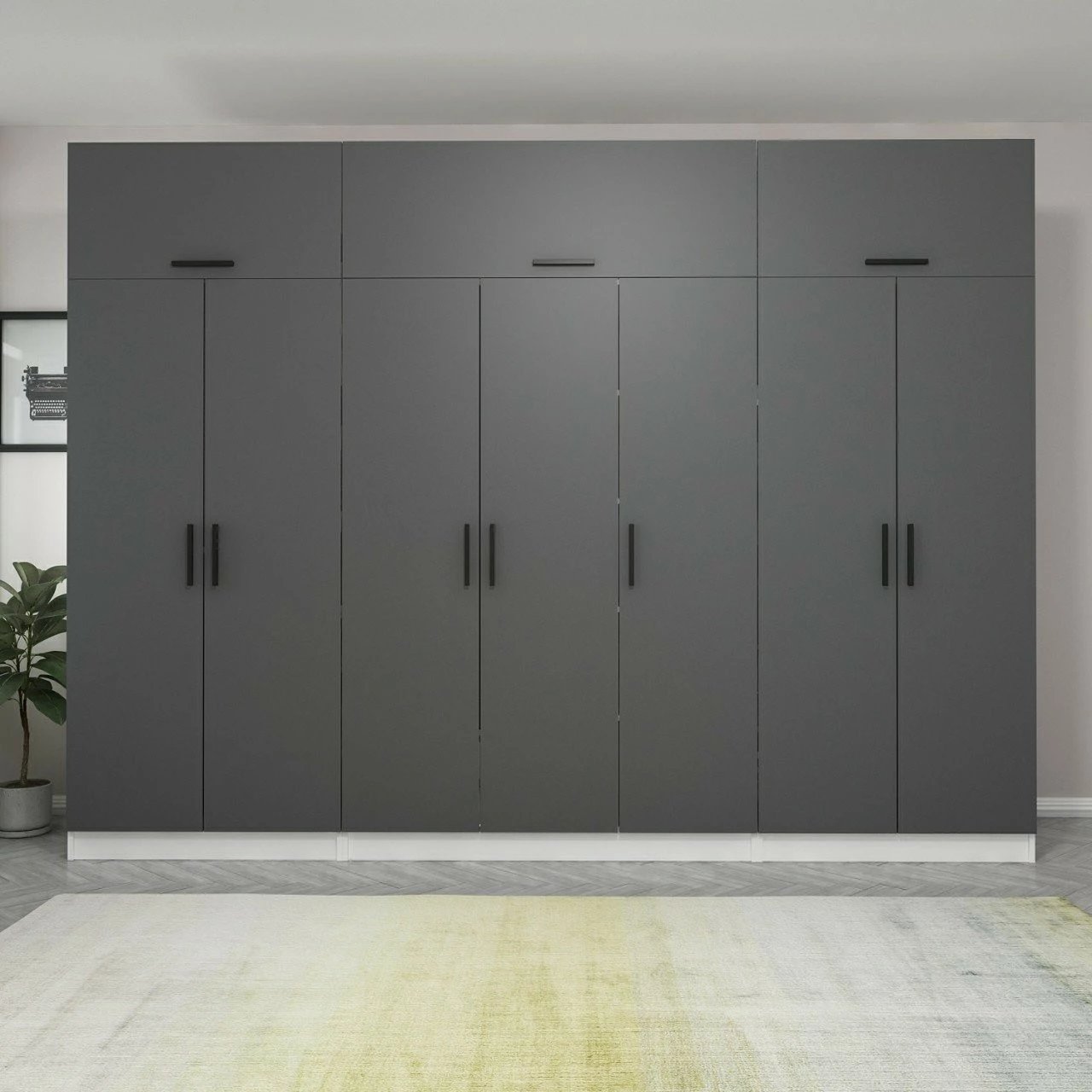 Dollap i madh për rroba, anthracite dhe i bardhë, Skye Decor, 5150