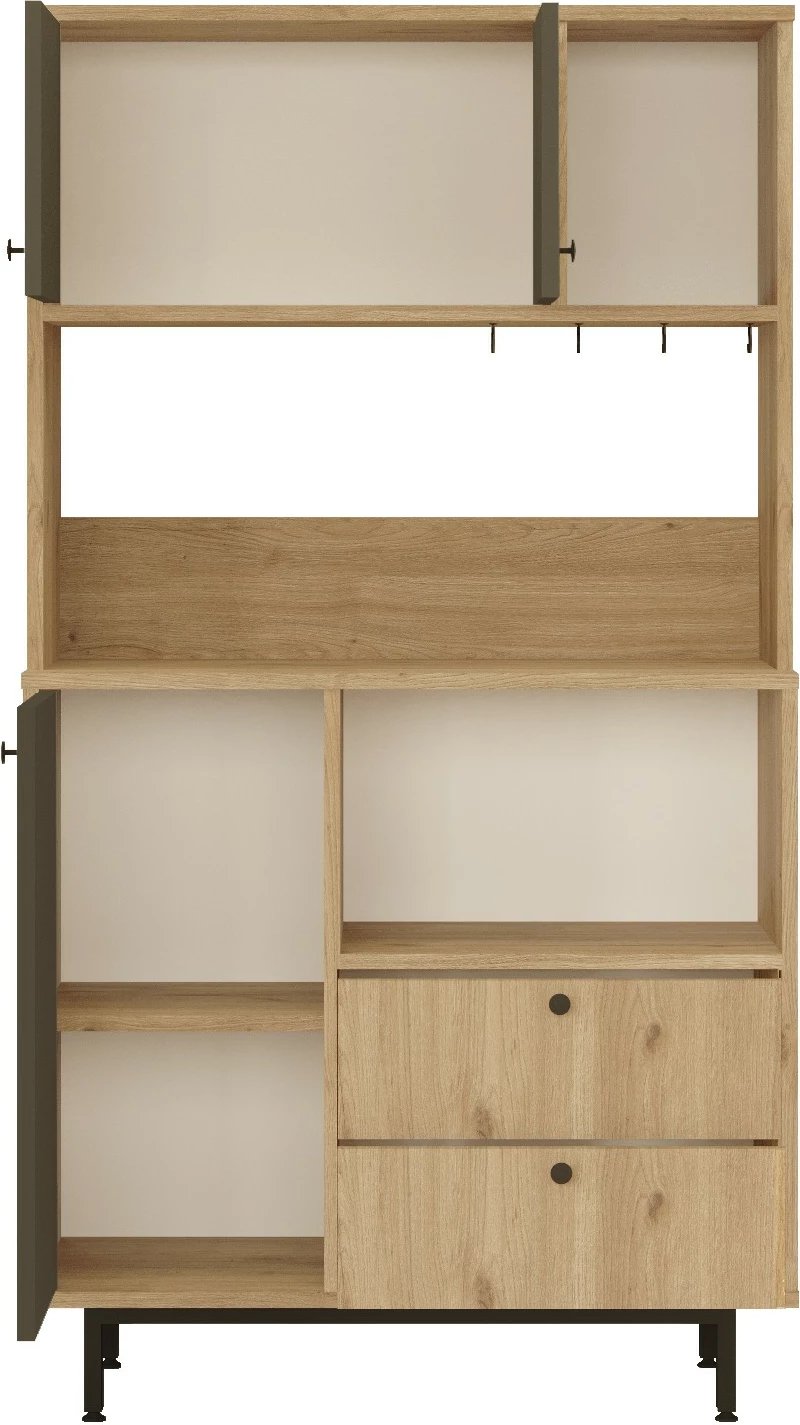 Dollap multifunksional Hanah Home, RE3-SA, ngjyrë lis dhe antracit