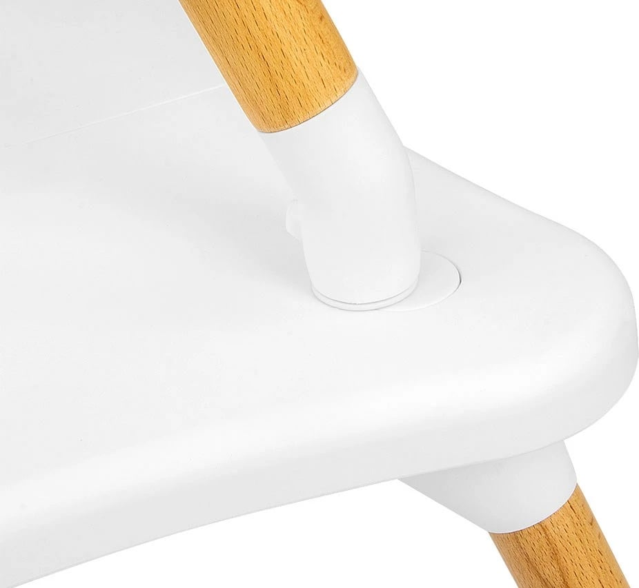 Karrige e lartë 2-në-1 për fëmijë, Milly Mally Malmo, dru fagu, tabaka e heqshme, rrip sigurie 5-pikësh, eko-lëkurë, deri 6 vjet, bezhë, set karrige e ulët + tavolinë