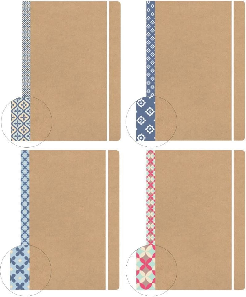 Fletore fleksibile NEXT 21x29cm, 192 faqe, 2 lëndë me elastik, 4 dizajne