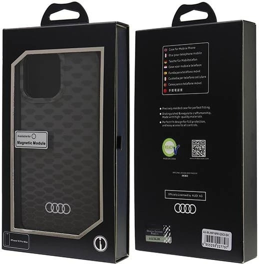 Mbështjellës Audi IML Stitching Pattern MagSafe për iPhone 16 Pro Max 6.9", i zi