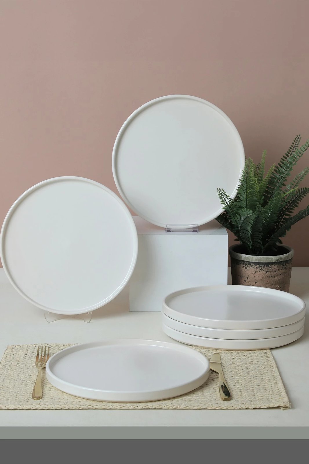 Set pjatash shërbimi (6 copë), Hermia Concept, ST038006F022A000000MAS3T00, ngjyrë e bardhë mat