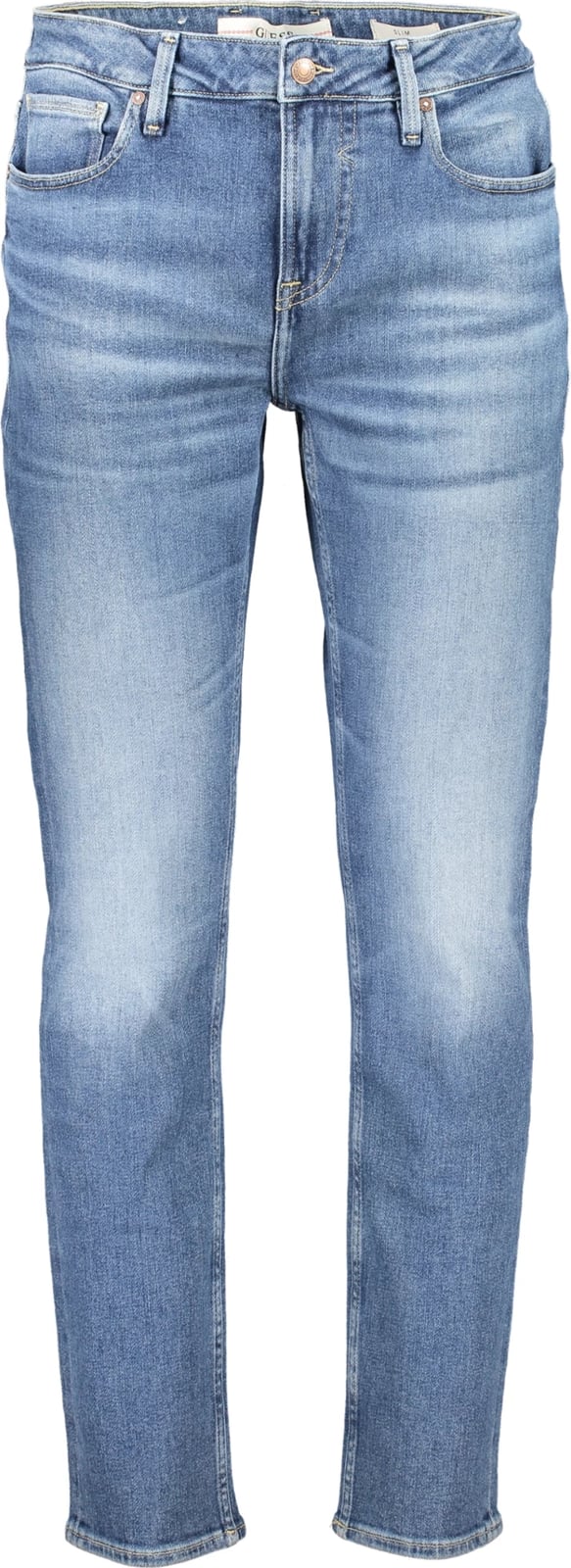 Pantallona xhins GUESS JEANS Reborn Denim Slim meshkuj, blu
